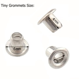 200 ojales pequeños de 2 mm, ojales con respaldo automático para manualidades, ropa, piel, lona (3 mm, plateado)