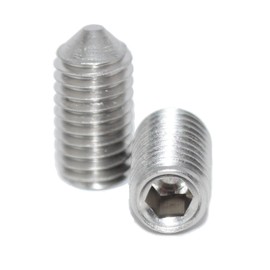 Grub Screws M6 x 8 with Hexagon Socket and Point, Pack of 25 Grub Screws ISO 4027 A2 Stainless Steel