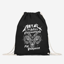 MoonWorks® Gym Bag Metal ist Gottes Entschuldigung für Volksmusik Devil Devil Pentagram Gym Bag, Metal Lucifer Black