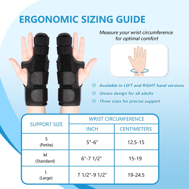 joingood Pinky Finger Support Brace, Adjustable with Removable Supports, for