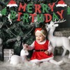 Merry Birthday Banner Red &Green Glitter Christmas Xmas Tree Garland