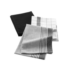 Douceur d'Intérieur, Vibrato Set of 3 Black Woven Tea Towels 50 x 70 cm