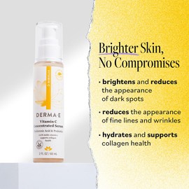DERMA-E Derma-E Vitamin C Concentrated Serum With Hyaluronic Acid, Antioxidant Protection, Boots Hydration, Anti-aging Properties, 2oz, 1 count