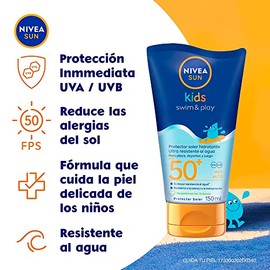 Protector Solar Corporal NIVEA SUN Kids Protect & Care FPS 50+ 150Ml. Protección Inmediata Y Duradera