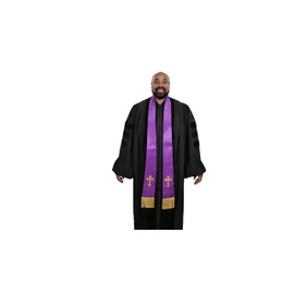 CLERKMANS Unisex Adult Clergy Stole – Embroidered Church Crosses – 90” Long, Fits All Body Types, 4 Colors Available