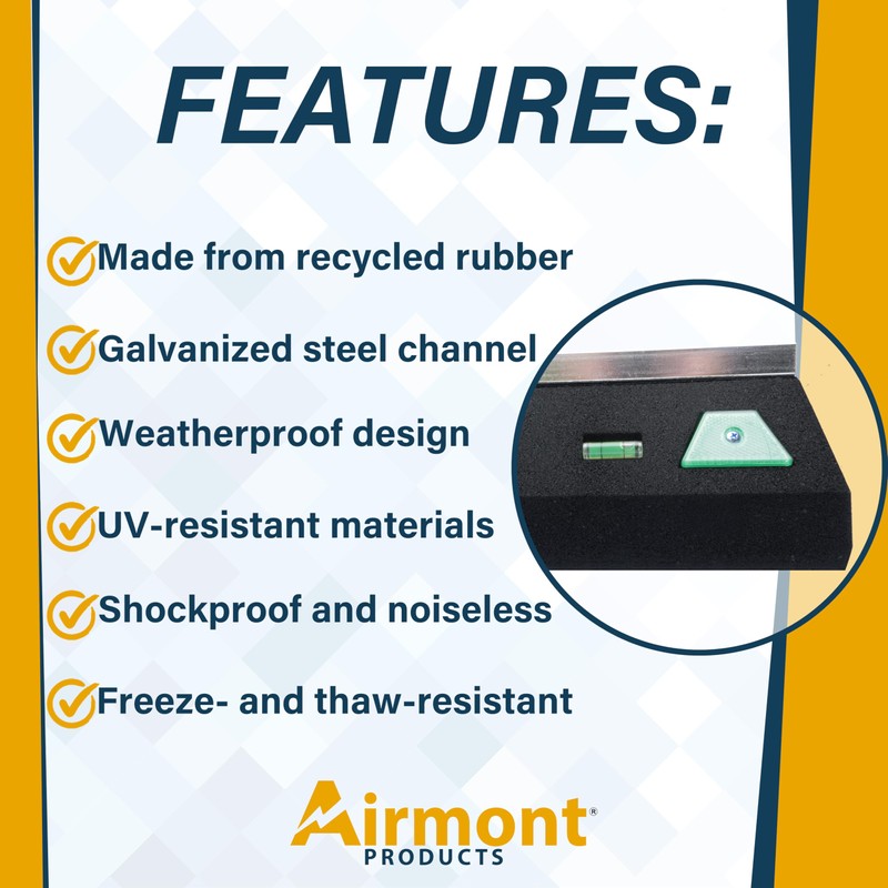 Rooftop Block Support – Single Base with Channel | Heavy-Duty