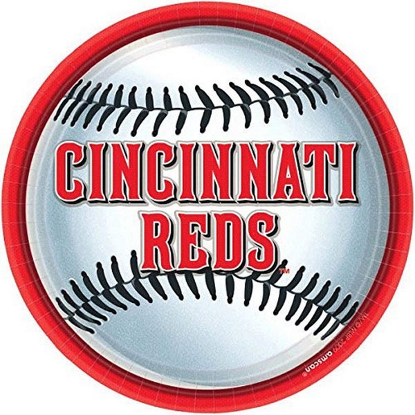 "Cincinnati Reds Major League Baseball Collection" 9" Round, Party Plates