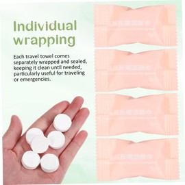 TOVINANNA 100pcs Compressed Face Towels for Travel and Camping Disposable Facial Cleansing Wipes Individually Wrapped for Hygiene Rapid Expansion for Easy Use