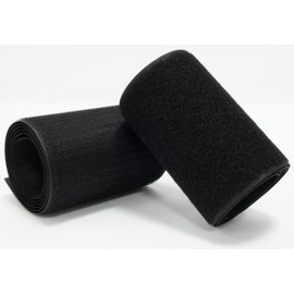 AERZETIX - C66015 - Velcro tape / roll 100 mm 1 metre - organiser/cable tie - strap for clothes bags - made of polyamide and polyester - colour: black