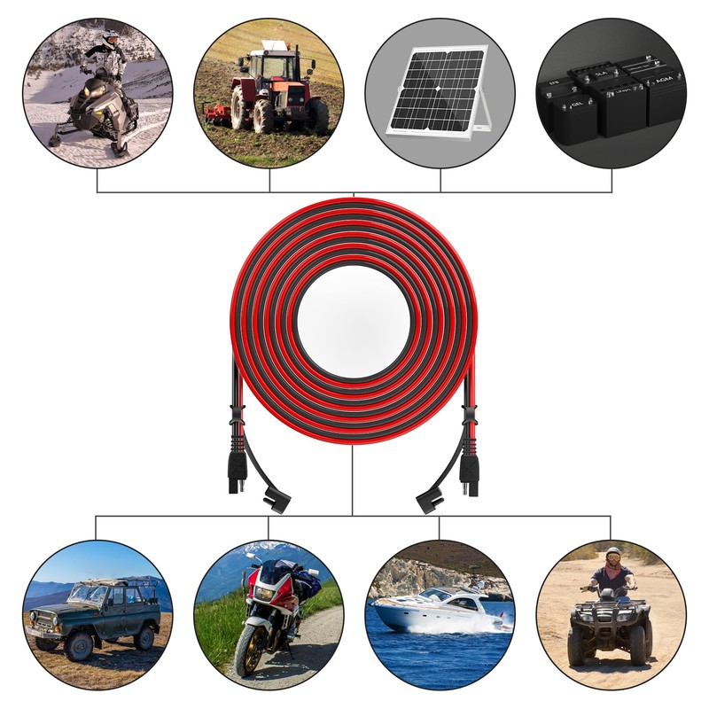 SOLPERK 25Feet SAE SAE Extension Cable Quick Disconnect Wire Harness