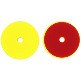 ALCLEAR 50145M Polishing Pad Car Polishing Sponges, Medium for Rupes Polishing Machine, Diameter: 145/128 x 25 mm, Yellow, Set of 2, Polishing Pad, Polishing Foam