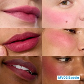 fwee fwee Blurry Pudding Pot | Airbrushed Blush & Lip, Buildable Pigment, Long-lasting, Lightweight, Easy to Blend, Natural Soft Matte Finish - Baddie (Mauve Berry) | 0.17 oz