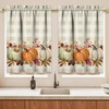 Fall Thanksgiving Kitchen Curtains Valances and Tiers 3 Piece Set,Orange,White,Green,Pumpkin