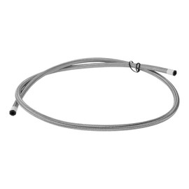 INFINAUTO AN4 Fuel Line Hose 4.5ft 1/5"ID Fuel Hose 4/9"OD for Car CPE Rubber Stainless Steel Braided Vacuum Hose Silver Tone