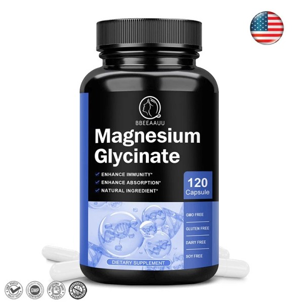 BEAU Magnesium Glycinate with Vitamin D,B6 for Improved Sleep, Relax,