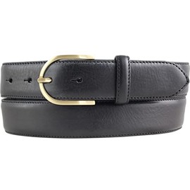 BELTINGER High Quality Women's Belt Made of Full Cowhide Leather with Golden Belt Buckle 3.5 cm | Cambered Leather Belt Women's 35 mm | Women's Belt Made in Italy, Black, Gold