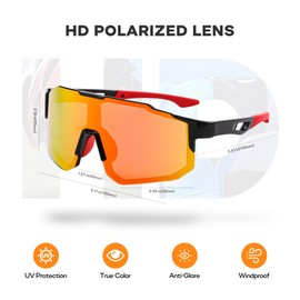 DROXUANK Baseball Sunglasses Polarized Sports Glasses,UV400 Protection Cycling Hiking Running Glass For Men Women (Style 3)