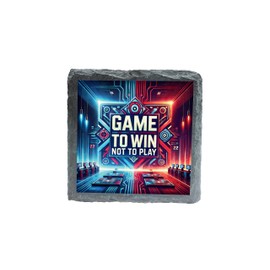 Game to Win Not to Play Gaming Coaster for Enthusiasts, Cyber Theme with Computer Setup Design (slco-kf25-8087)