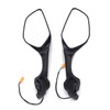 HTTMT- Black Rear View Mirrors w/Turn Signals Compatible with Kawasaki