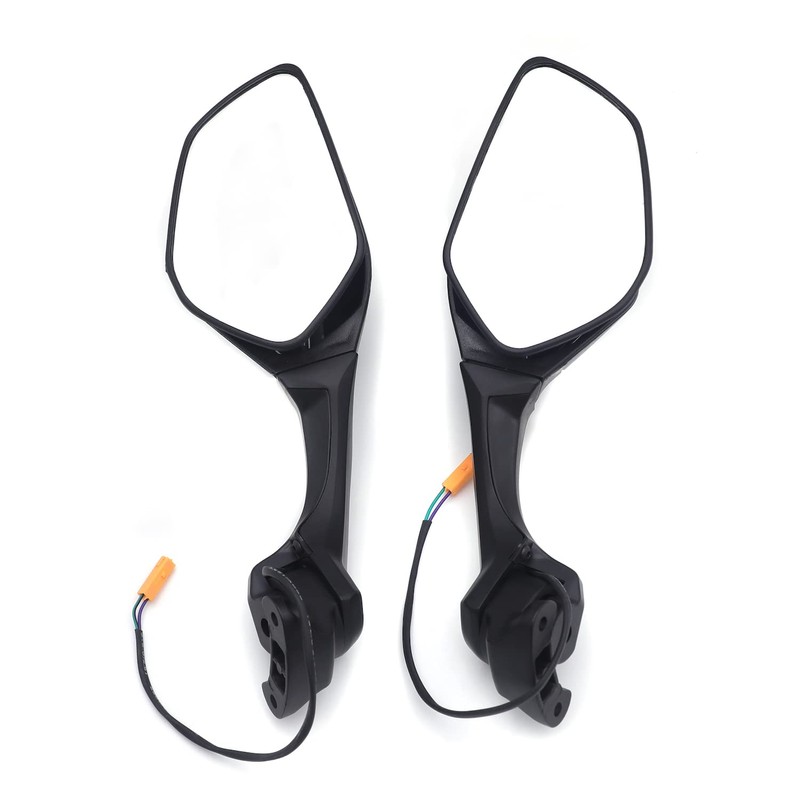 HTTMT- Black Rear View Mirrors w/Turn Signals Compatible with Kawasaki