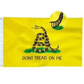 Dont Tread on Me Flag 3x5 Ft -Gadsden Flag Embroidered 210D Heavy Duty Oxford Nylon flag Vibrant Color Snake Flag for Outdoor Indoor with Brass Grommets Banner
