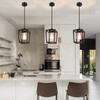 Quxezz 1-Light Black Pendant Lights Kitchen Island, Farmhouse Metal Cage