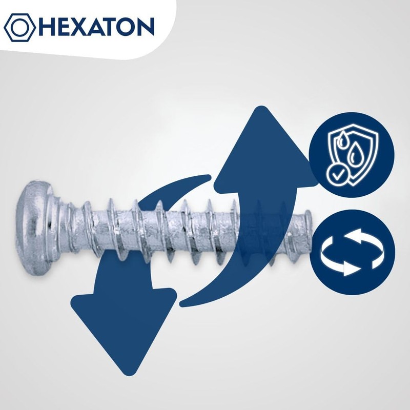 HEXATON Euro Screws with Round Head - 6.3 x 30