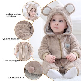 TONWHAR Kid's and Toddler's Costume Baby Animal Outfit Baby Boys' Girls' One-Piece Rompers Jumpsuit(2-3T,Bear)