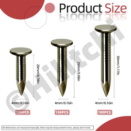 Hilitchi 400Pcs 20mm 25mm 30mm Steel Roofing Felt Nails Roofing Felt Pins Roofing Felt Lacquered Nails Asphalt Nails Used to Fasten Roofing Felt Asphalt Singles Slate Boards