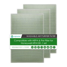Originallife Washable Reusable Air Purifier Filter Replacement HEPA & Pre Filter for Honeywell HPA100,1 set