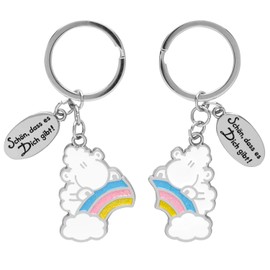 Sheepworld Keyring for Two "Rainbow" | Pendant Set, Two Pendants with Key Ring, Zinc Alloy, Iron, Metal | Gift, for Two, for Couples | 47009