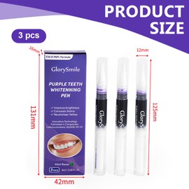 LQIOACU Teeth Whitening Pen, Whitening Pen, Bleaching Teeth, Purple Teeth Whitening Pen, Teeth Whitening Efficiently Fast Removes Tough Stains, Teeth Whitening Set (3 Pieces)