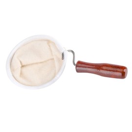 Reusable Washable Flannel Fabric Coffee Strainer with Wooden Handle Coffeesock Flying Toy Colador de Tela para Cafe Coffee Sock Filter (Large)