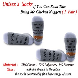 JXGZSO 1 Pair If You Can Read This Bring Me Chicken Nuggets Socks Funny Gift for Chicken Nugget lovers (Chicken Nuggets 1 Pair)