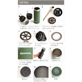 Vitantonio Coffee Press Bottle, Vitantonio COTTLE [Cloud/VCB-10]