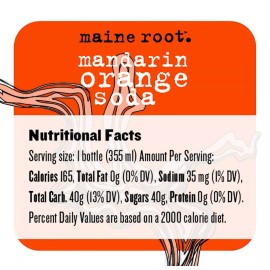 Maine Root Hand Crafted Mandarin Orange Soda, 12 fl oz (24 Glass Bottles)