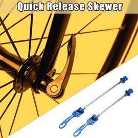 A ABSOPRO Bicycle Quick Release Axle Skewers Front Rear 5.91 Inch 7.28 Inch Blue Pack of 2