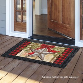 Briarwood Lane Festive Barnstar Winter Doormat Primitive Cardinals Indoor Outdoor 18" x 30"