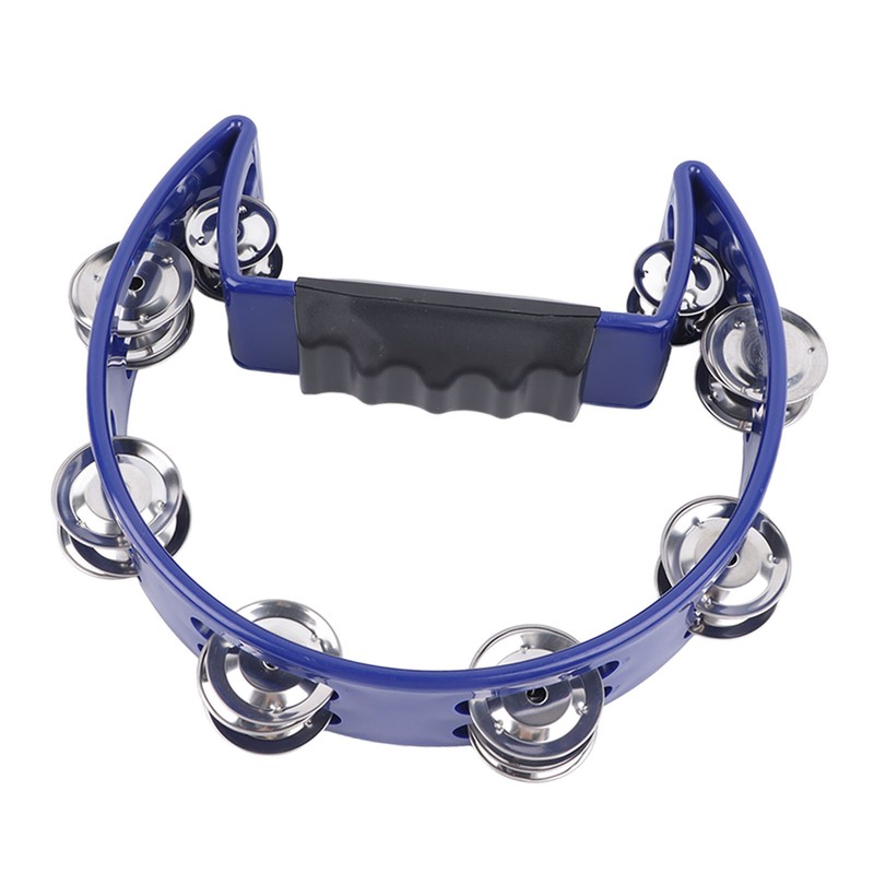 Musical Tambourine Plastic Stainless Steel Clear Crisp Sound Lightweight Percussion