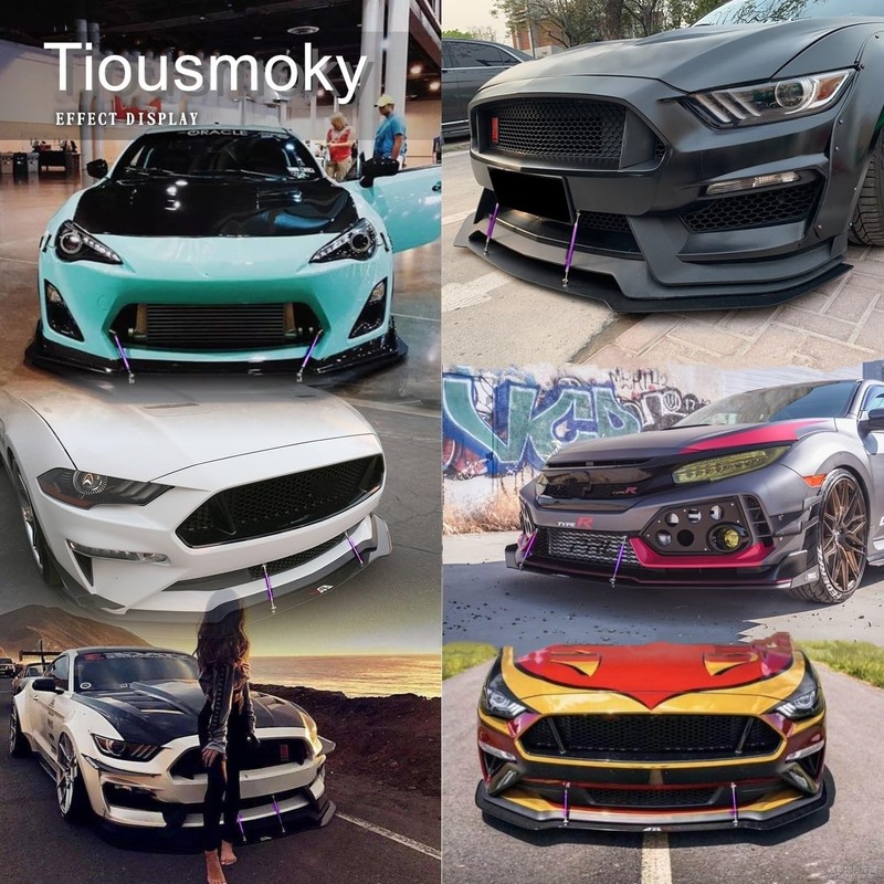 Tiousmoky Splitter Strut Rods Adjustable 6"-9" Front Splitter Support Rods