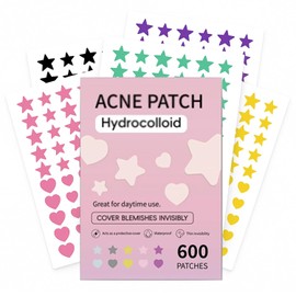 600 Parches para Granos en Forma de Estrella y Corazn, Parches para Granos, Dos Tamaos de Parches, Estticos y Capaces de Cubrir Imperfecciones,...    