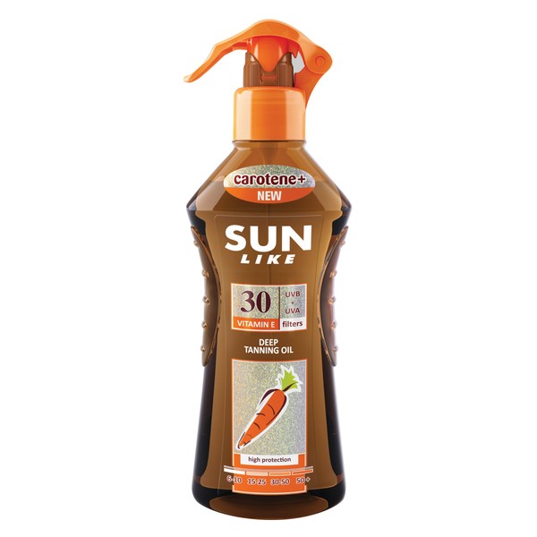 Sunlike Tanning Accelerator Oil with Carrot SPF 30 Sprayer, 200 ml
