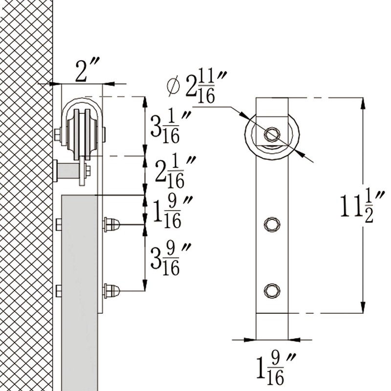 EaseLife 6 FT Brushed Nickel Sliding Barn Door Hardware Track