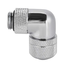 Diyeeni Water Cooling Connector G1/4 Thread 90 Degree Right Angle Water Cooling Connector Outer/Indoor Extender Connector for Computer Water Cooling System (Silver)