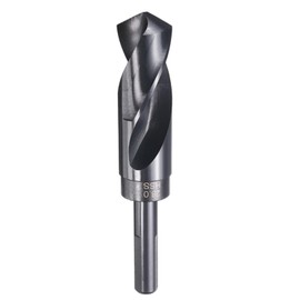 HARFINGTON 28mm Drill Bit 1/2" Reduced Shank 3-Flat 4241 High Speed Steel Nitriding Black 118° for Soft Materials Wood Plastic Iron Copper Aluminum