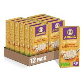 Annie's Spirals with Butter and Parmesan, Made with Organic Pasta and Real Cheese, 5.25 oz (Pack of 12)