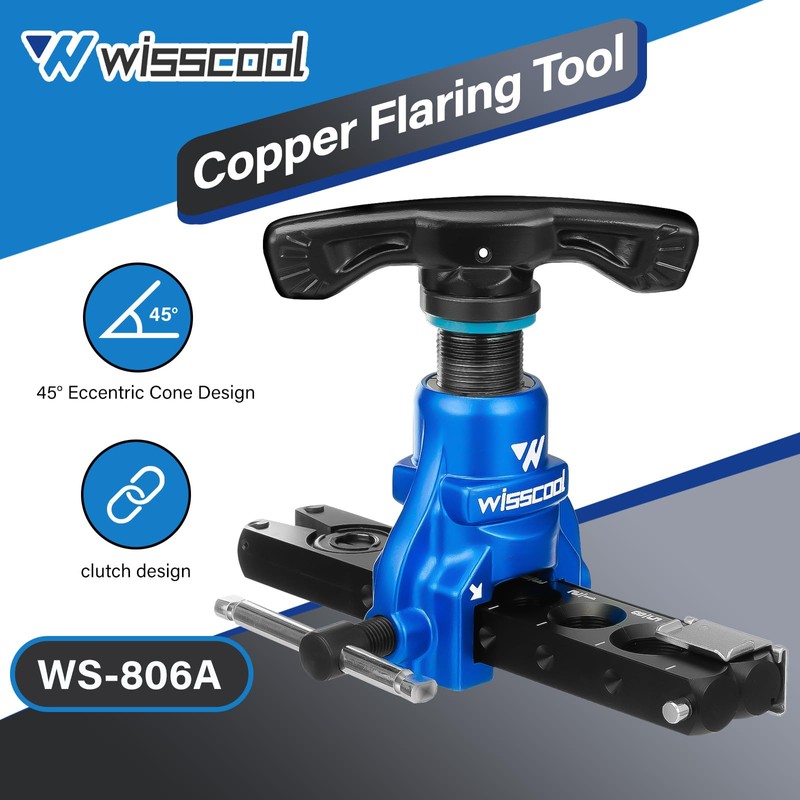 Wisscool Flaring Tool HVAC 1/4” -3/4” Single Flare Tool 45°
