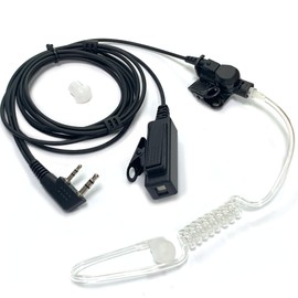 SAMCOM Acoustic Tube Earpiece Walkie Talkies, 2-Wire Air Tube Headset with Mic for Two Way Radios, Hands-Free Surveillance Radio Earpieces Compatible with FPCN10A FPCN30A, 1 Pcs