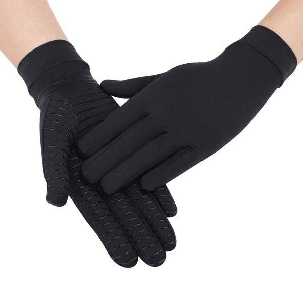 Men Women Compression Arthritis Gloves Stretchy Non-Slip Gloves for Rheumatoid Swelling Tendonitis Hand Pain Relief