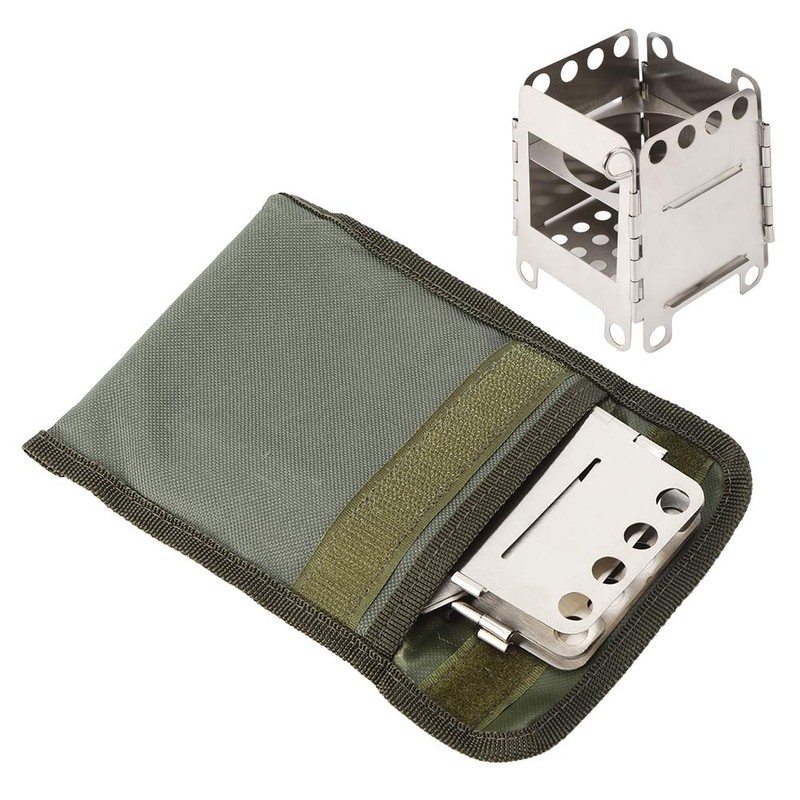 Portable Stove with Carrying Case, Stainless Steel Folding Stove Wood